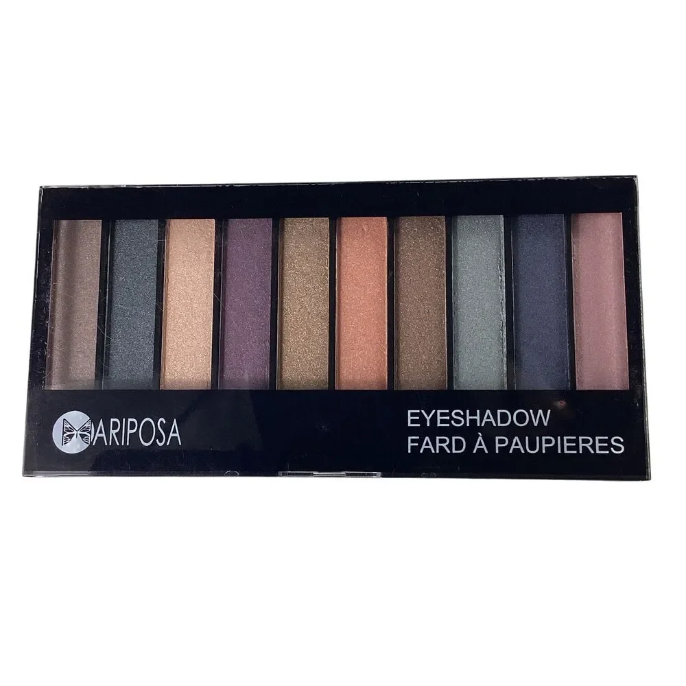 Mariposa 10 Color Eyeshadow Palette Shimmer Matte Neutrals Blues  New